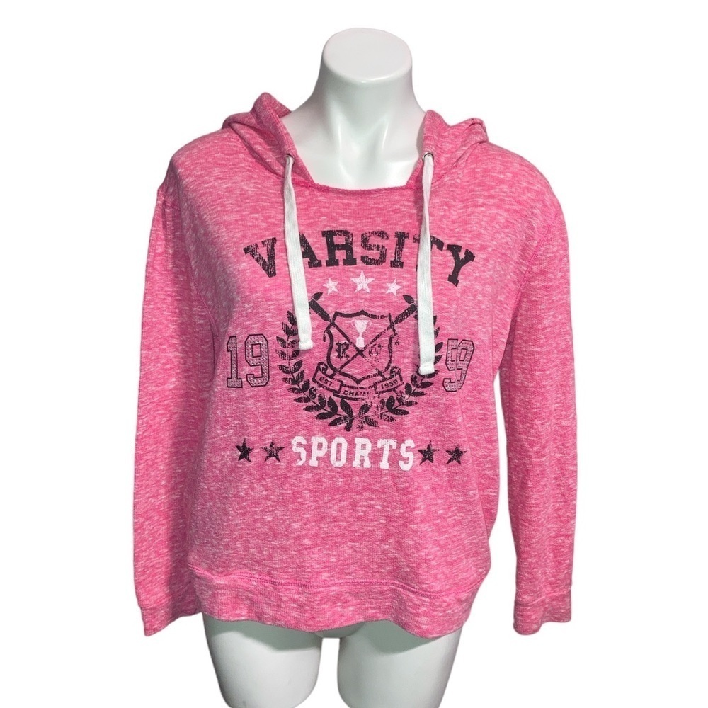 No Boundaries Juniors XL 15 17 Barbie Pink Long Sleeve Lightweight Hoodie